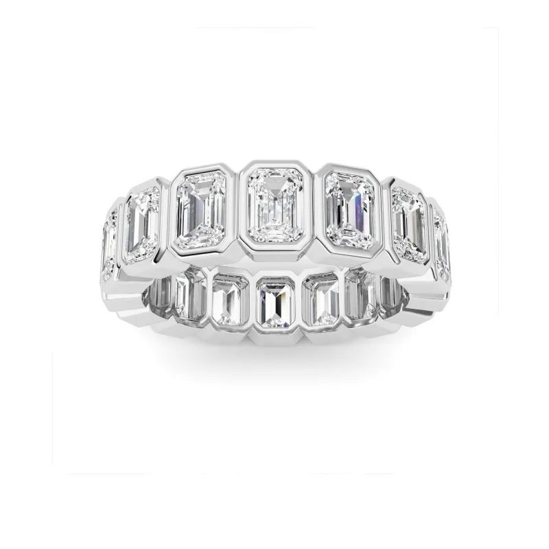 4Cttw Emerald Shaped Lab Grown Diamond (F/VS) Eternity Band Ring in 14K Gold made by Zulily