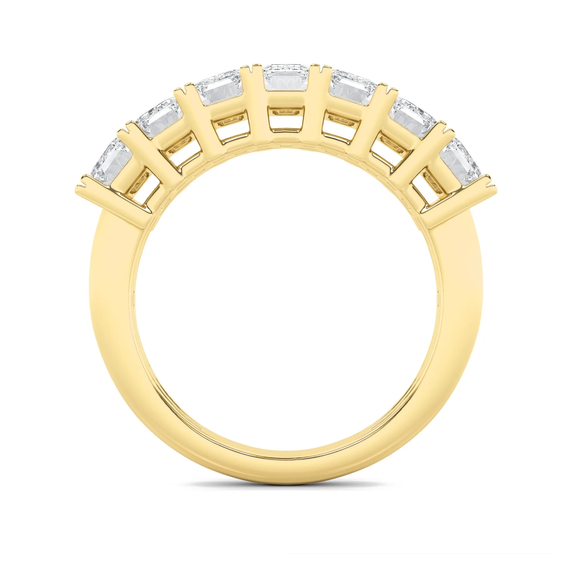 3Cttw Emerald Shaped Lab Grown Diamond (F/VS) Seven Stone Band Ring in 14K Gold sold by Zulily product image thumbnail 3