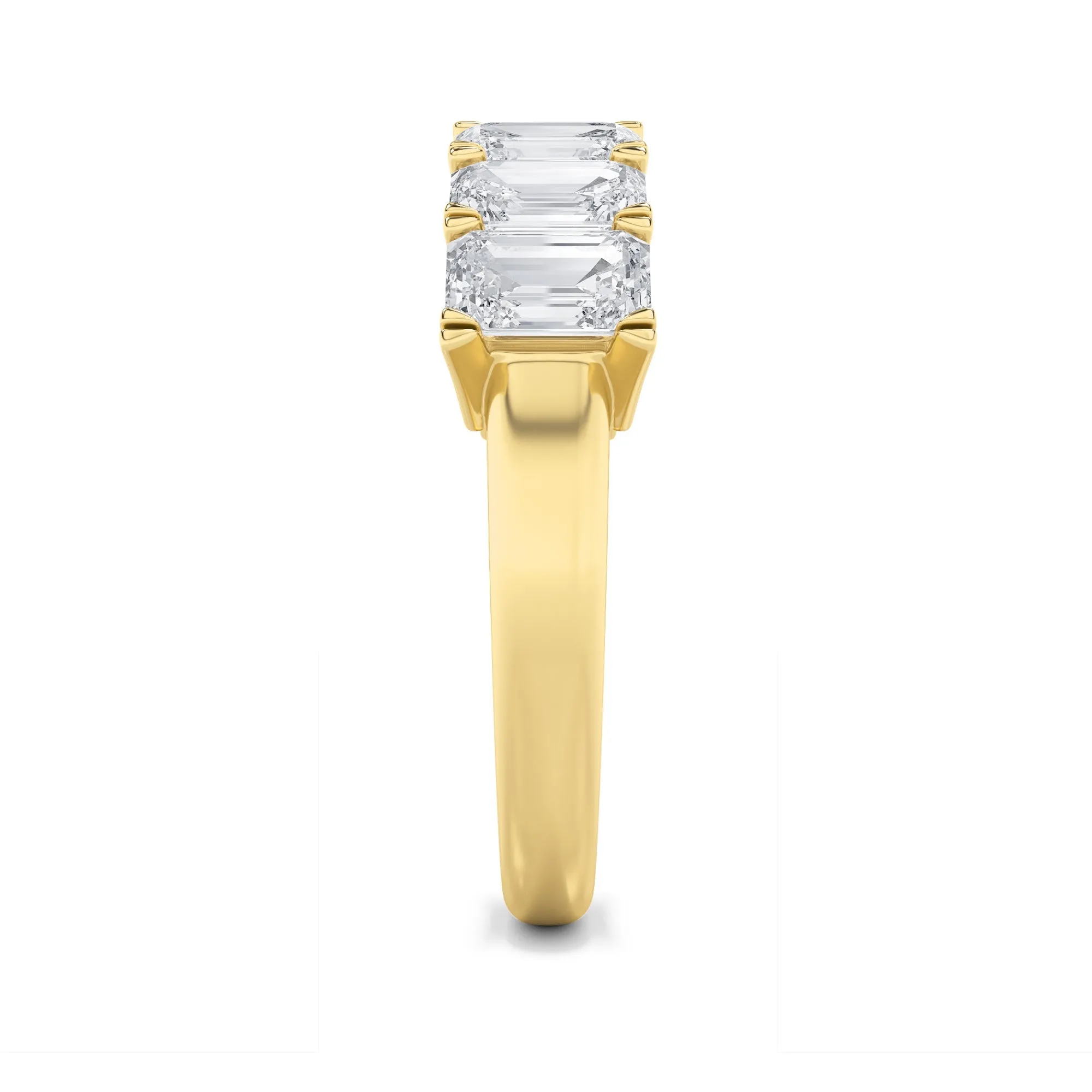 3Cttw Emerald Shaped Lab Grown Diamond (F/VS) Seven Stone Band Ring in 14K Gold sold by Zulily product image thumbnail 4