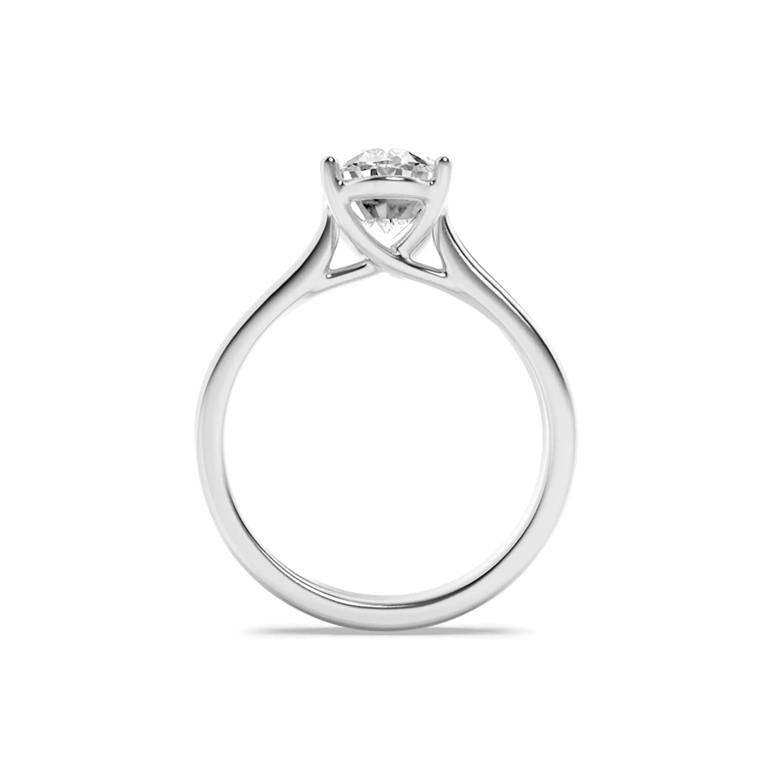 1.5Cttw Oval Shaped Lab Grown Diamond (F/VS) Plain Cathedral Trellis Shank Solitaire Engagement Ringin 14K Gold sold by Zulily product image thumbnail 4