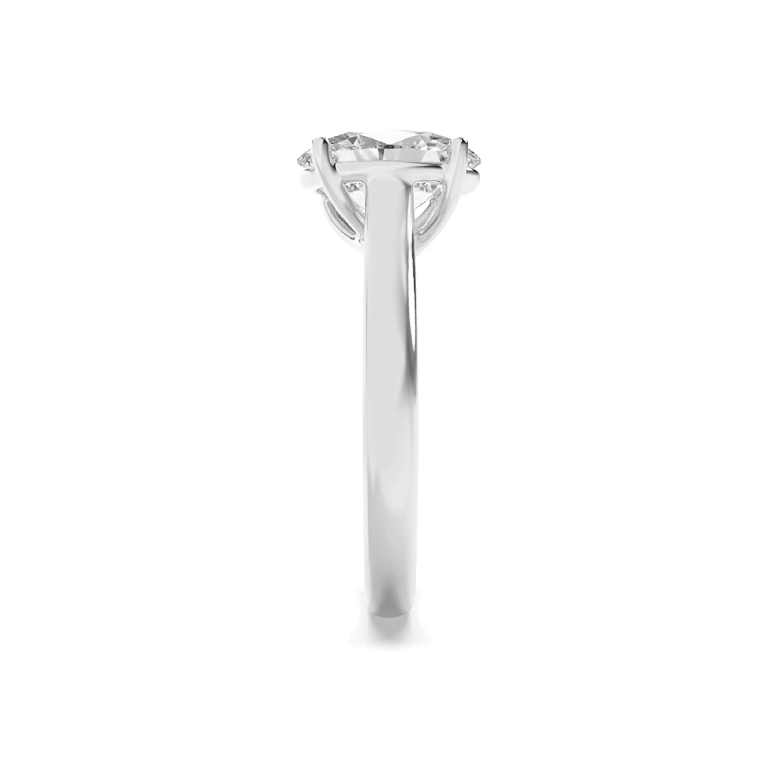 1.5Cttw Oval Shaped Lab Grown Diamond (F/VS) Plain Cathedral Trellis Shank Solitaire Engagement Ringin 14K Gold sold by Zulily product image thumbnail 5