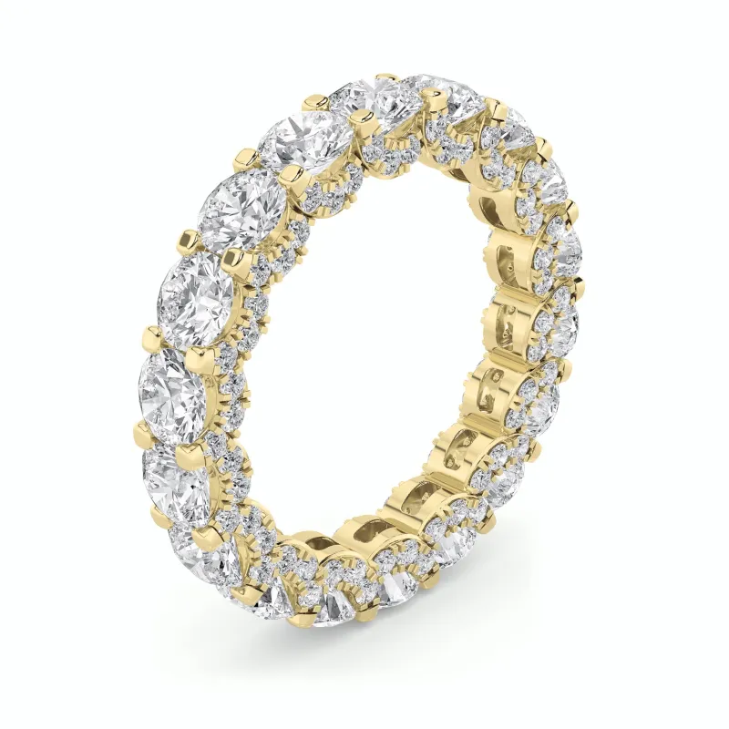 5Cttw Round Shaped Lab Grown Diamond (F/VS) Eternity Band Ring in 14K Gold made by Zulily