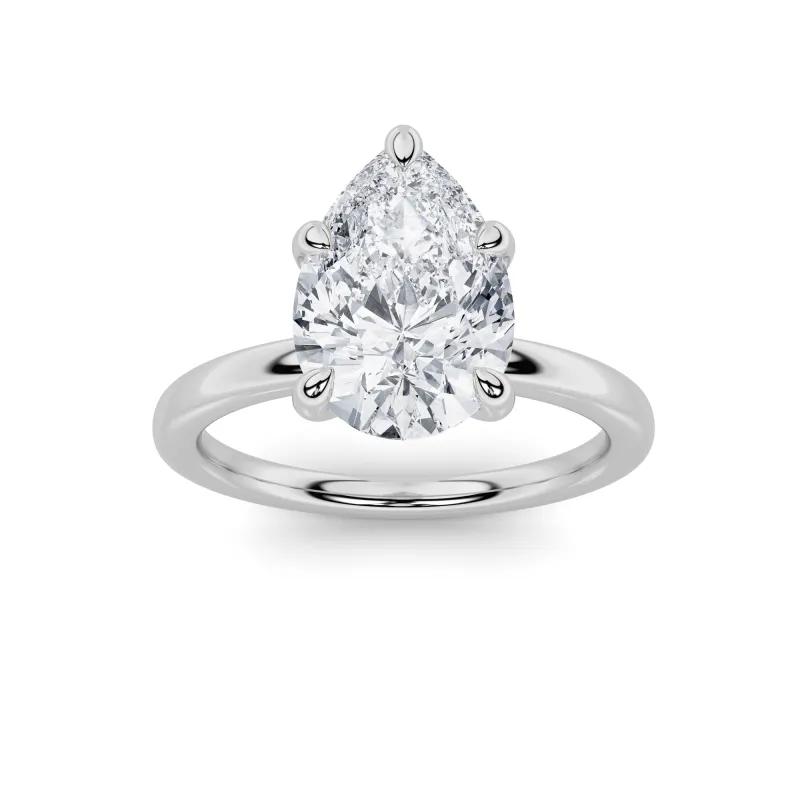 3Cttw Pear Shaped Lab Grown Diamond Classic Solitaire Ring in 14K Gold (F/VS) made by Zulily