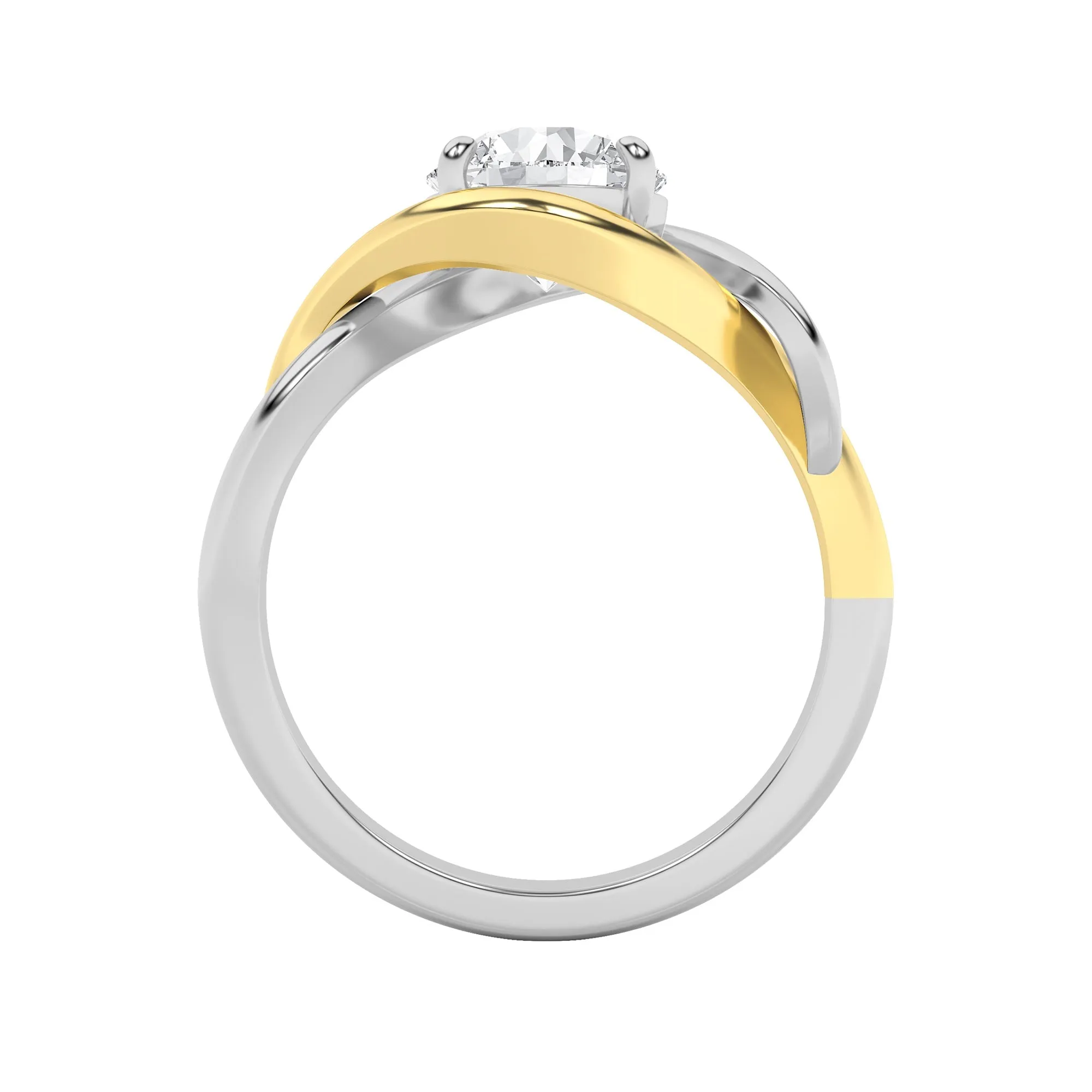 1.5Cttw Round Shaped Lab Grown Diamond (F/VS) Two-Tone Know Solitaire Engagement Ring in 14K Gold sold by Zulily product image thumbnail 4