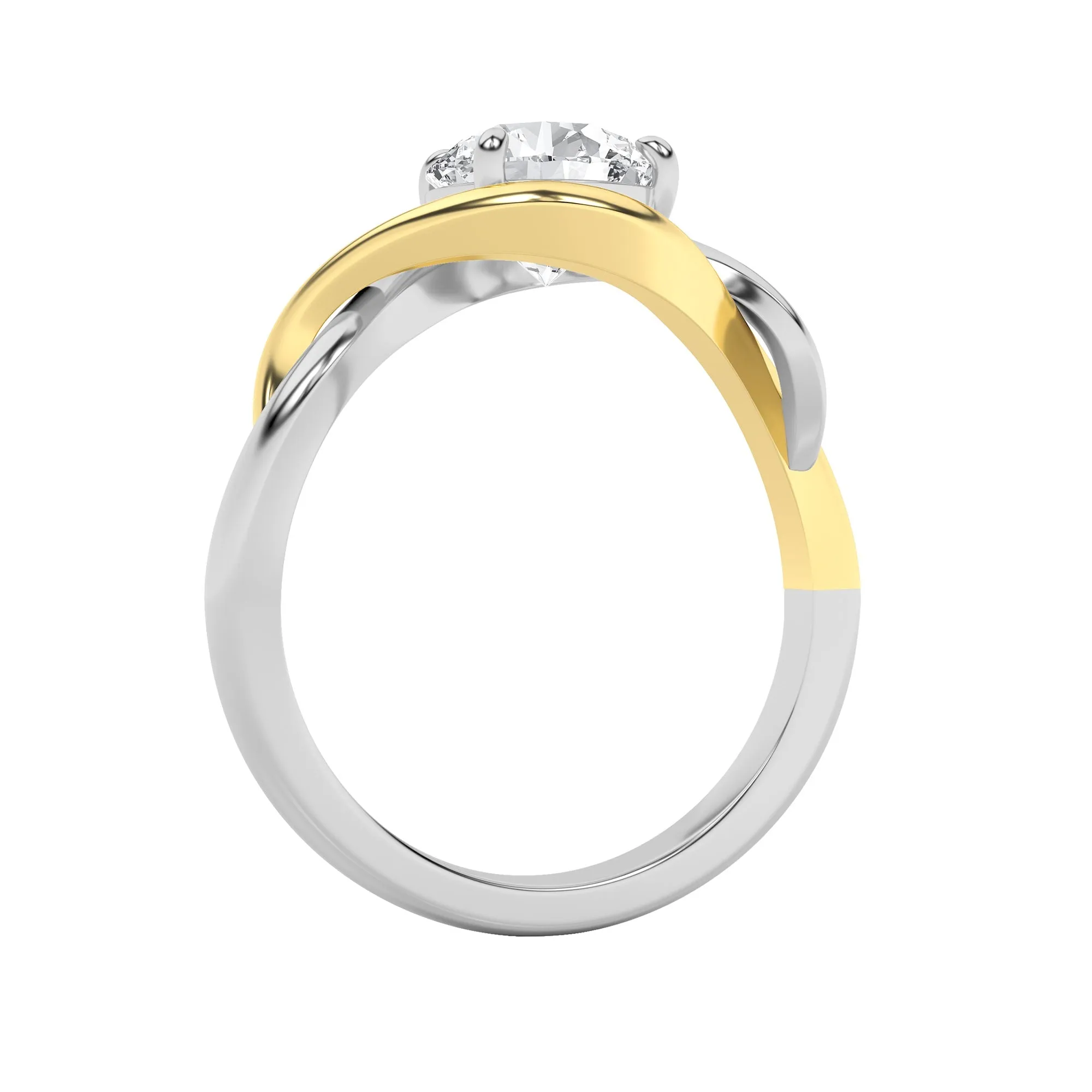 1.5Cttw Round Shaped Lab Grown Diamond (F/VS) Two-Tone Know Solitaire Engagement Ring in 14K Gold sold by Zulily product image thumbnail 5
