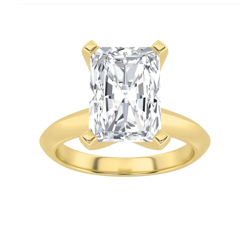 3Cttw Radiant Shaped Lab Grown Diamond (F/VS) Knife Edge Shank Solitaire Engagement Ring in 14K Gold made by Zulily