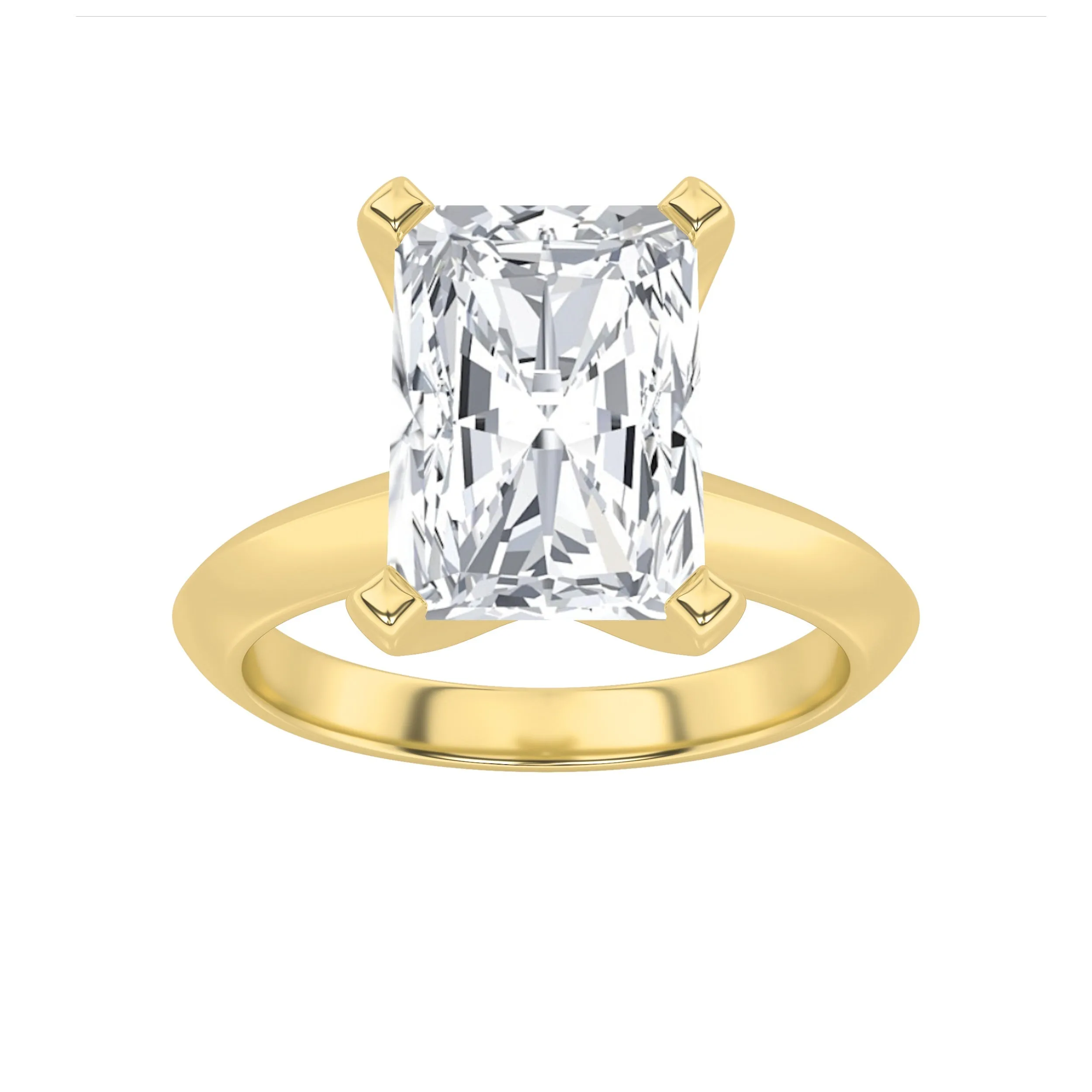 3Cttw Radiant Shaped Lab Grown Diamond (F/VS) Knife Edge Shank Solitaire Engagement Ring in 14K Gold sold by Zulily