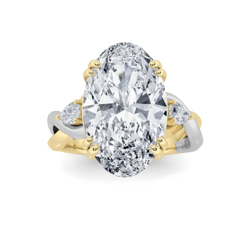 6.25Cttw Oval Shaped Lab Grown Diamond (F/VS) Bold Accented Engagement Ring in 14K Gold made by Zulily