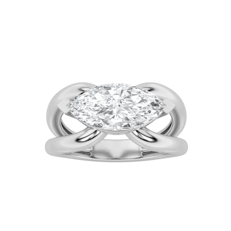 2Cttw Marquise Shaped Lab Grown Diamond (G/VS) East West Solitaire Engagement Ring in 14K Gold made by Zulily