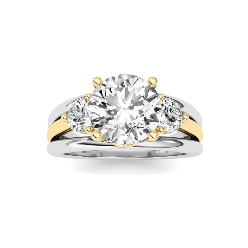 3Cttw Oval Shaped Lab Grown Diamond (F/VS) Two Tone Solitaire Engagement Ring in 14K Gold made by Zulily