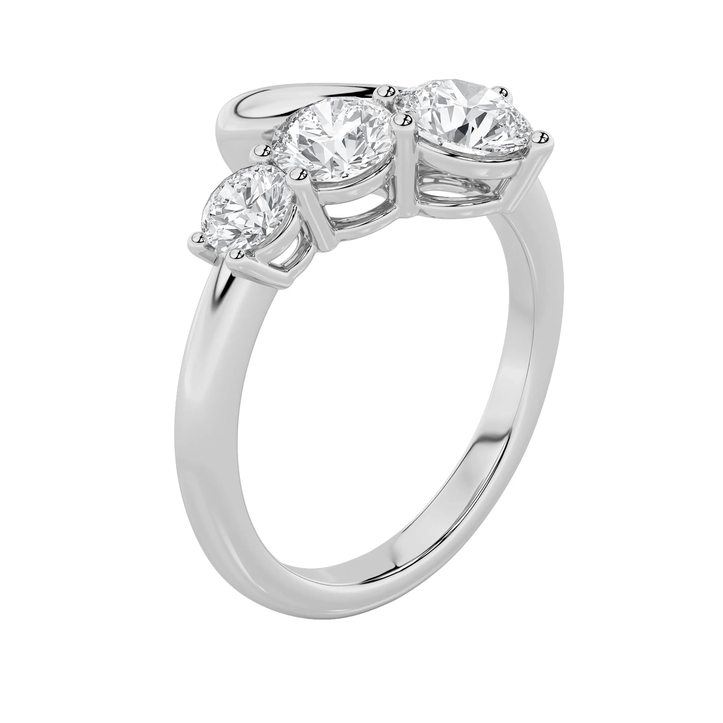 1.5Cttw Round Shaped Lab Grown Diamond (F/VS) Three Stone Ring in 14K Gold sold by Zulily product image thumbnail 3