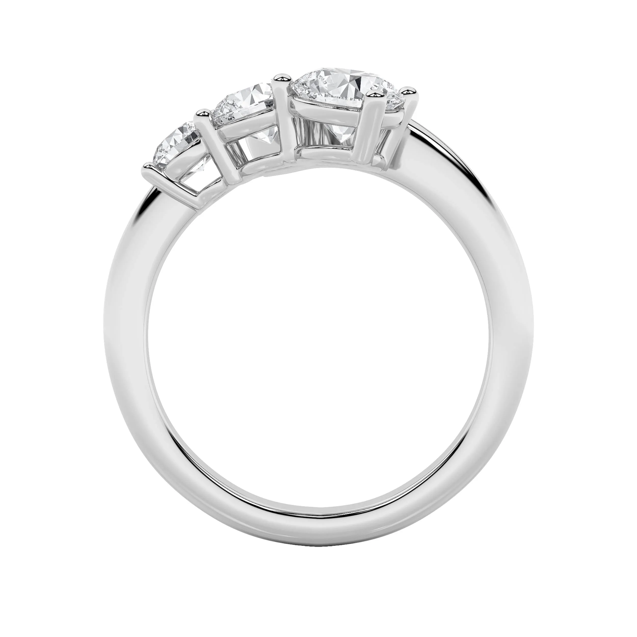 1.5Cttw Round Shaped Lab Grown Diamond (F/VS) Three Stone Ring in 14K Gold sold by Zulily product image thumbnail 4
