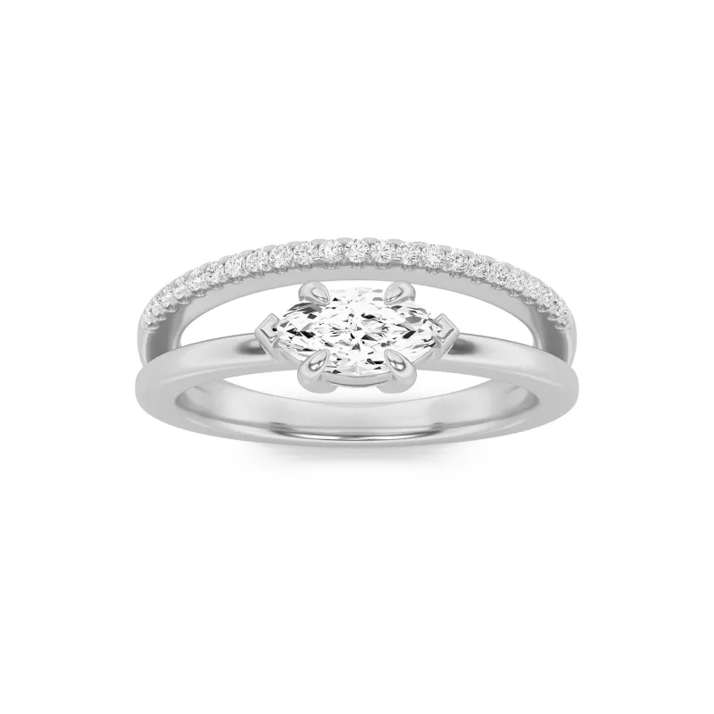 0.5Cttw Marquise Shaped Lab Grown Diamond (F/VS) Fashion Ring in 14K Gold made by Zulily