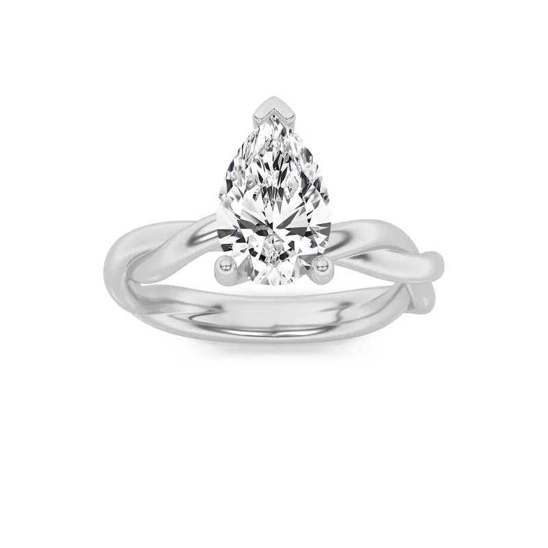 2Cttw Pear Shaped Lab Grown Diamond (F/VS) Twisted Shank Solitaire Engagement Ring in 14K Gold made by Zulily