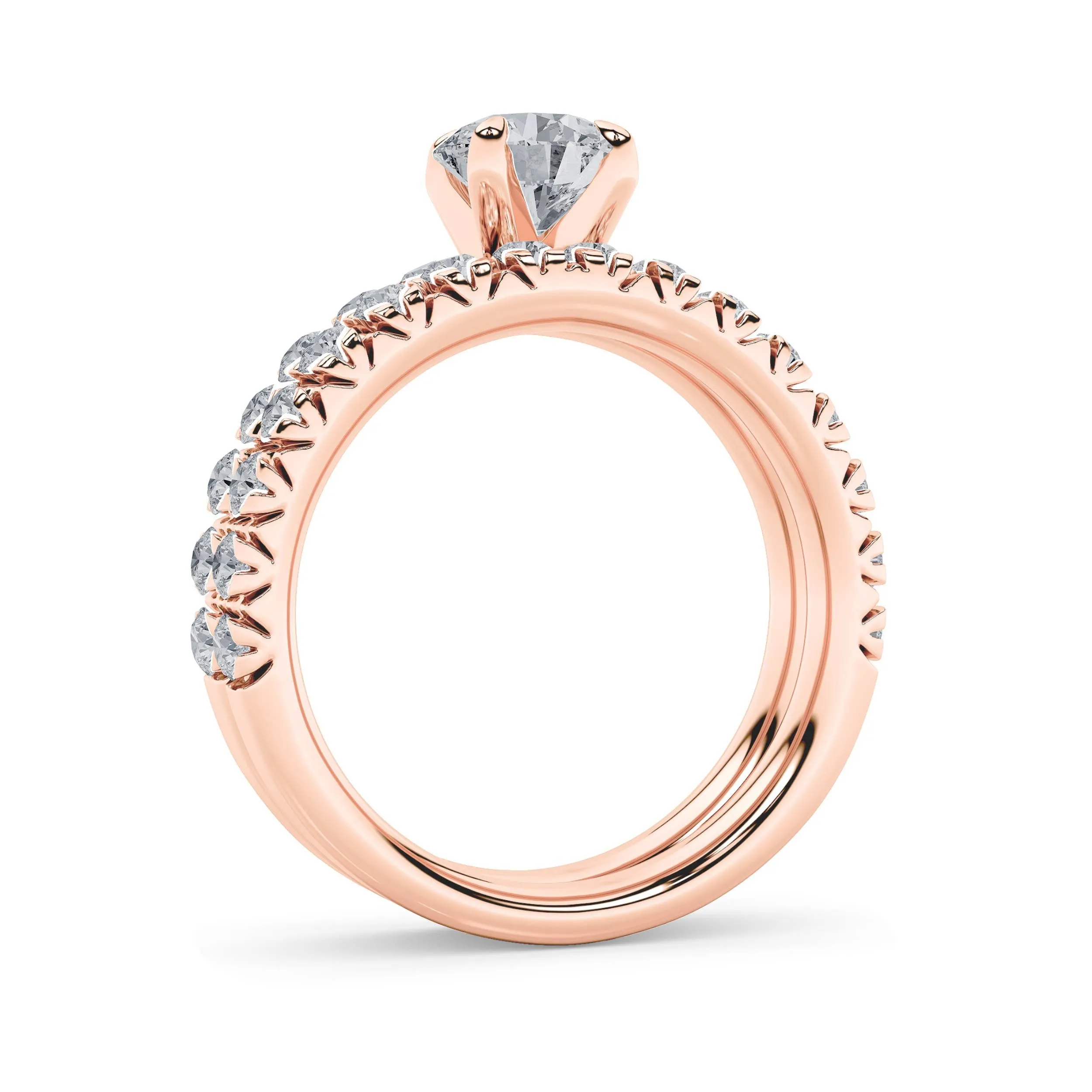 2Cttw Round Shaped Lab Grown Diamond (F/VS) Classic Accented Set With Band and Engagement Ring in 14K Gold sold by Zulily product image thumbnail 5