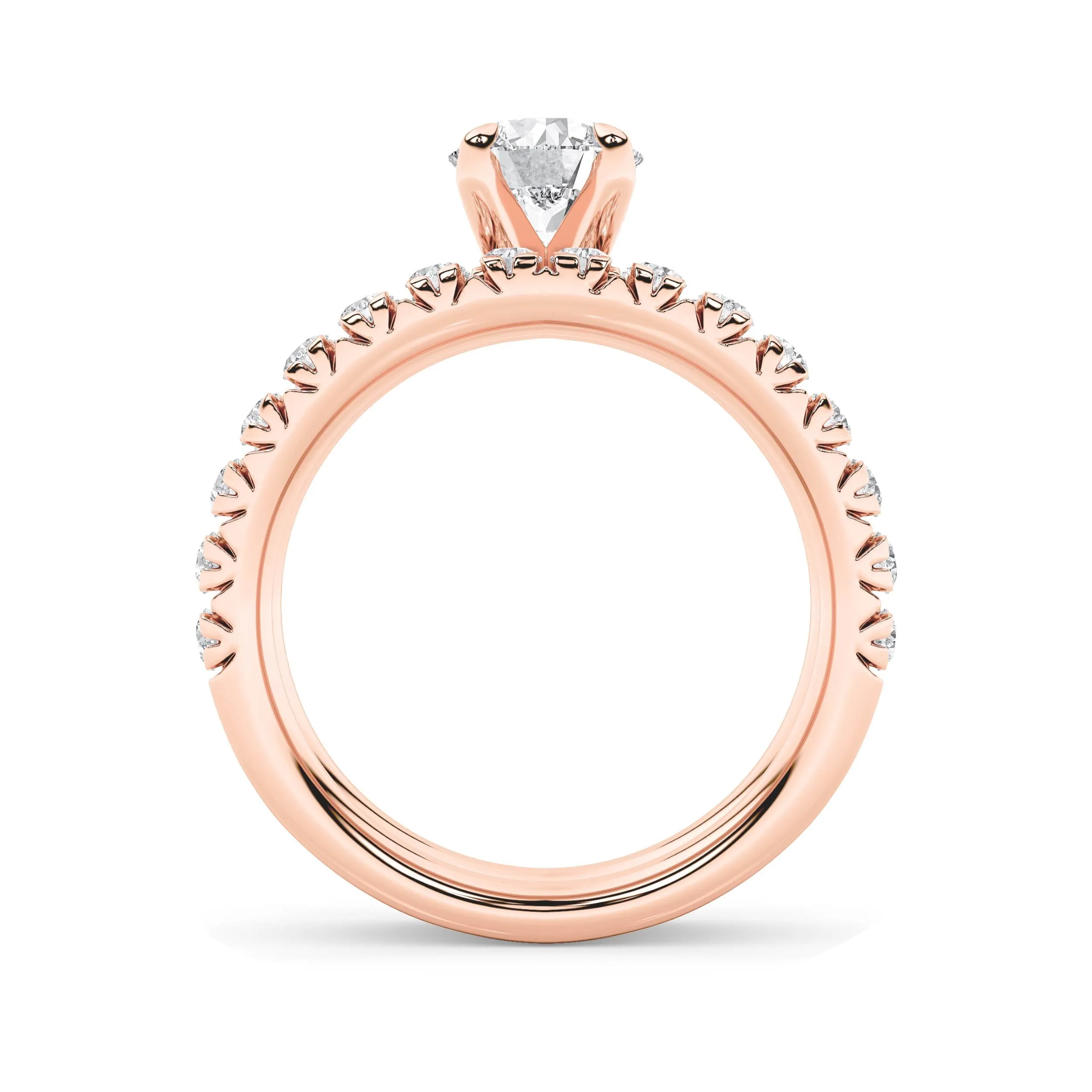 2Cttw Round Shaped Lab Grown Diamond (F/VS) Classic Accented Set With Band and Engagement Ring in 14K Gold sold by Zulily product image thumbnail 4