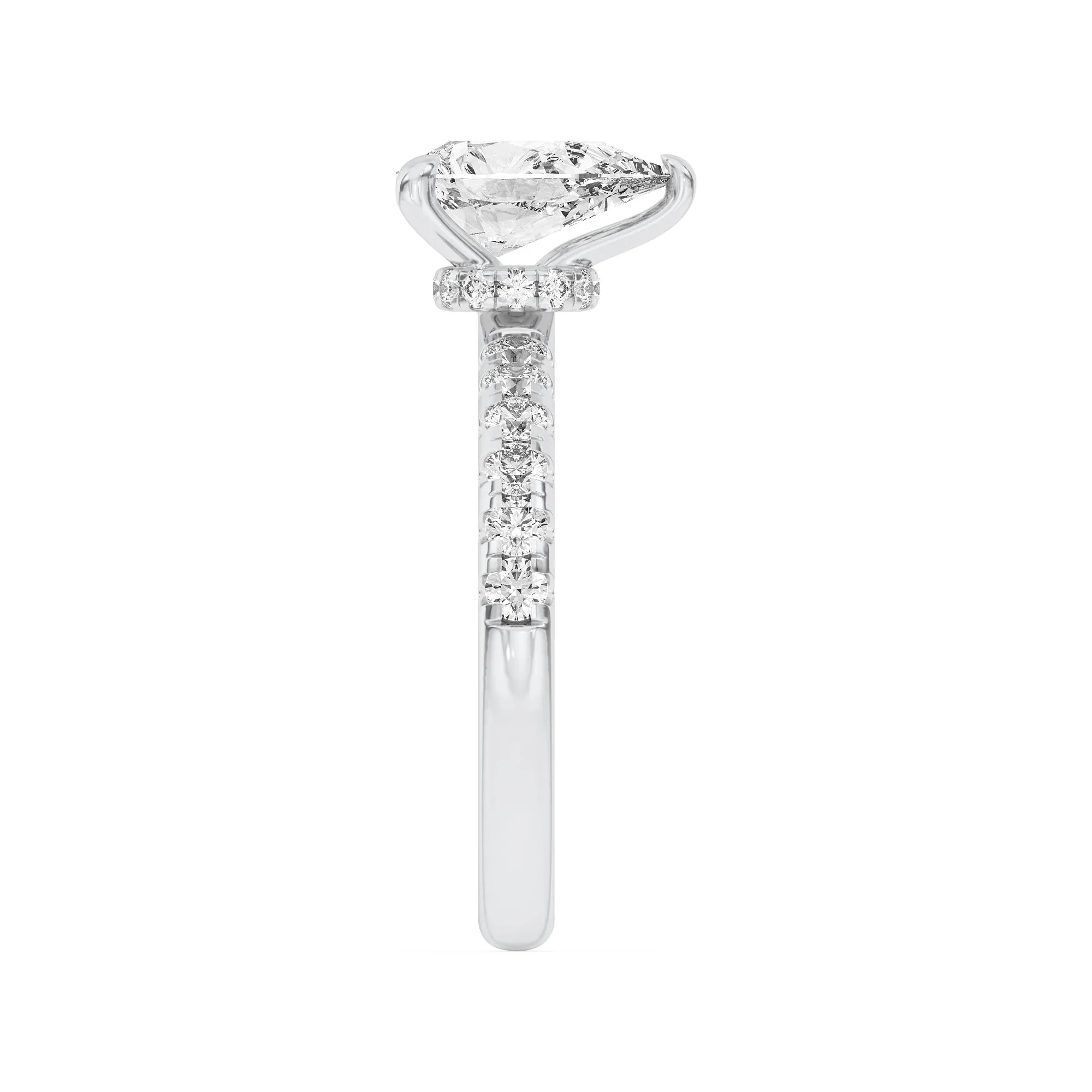 2Cttw Pear Shaped Lab Grown Diamond (F/VS) Hidden Halo Accented Ring in 14K Gold sold by Zulily product image thumbnail 5