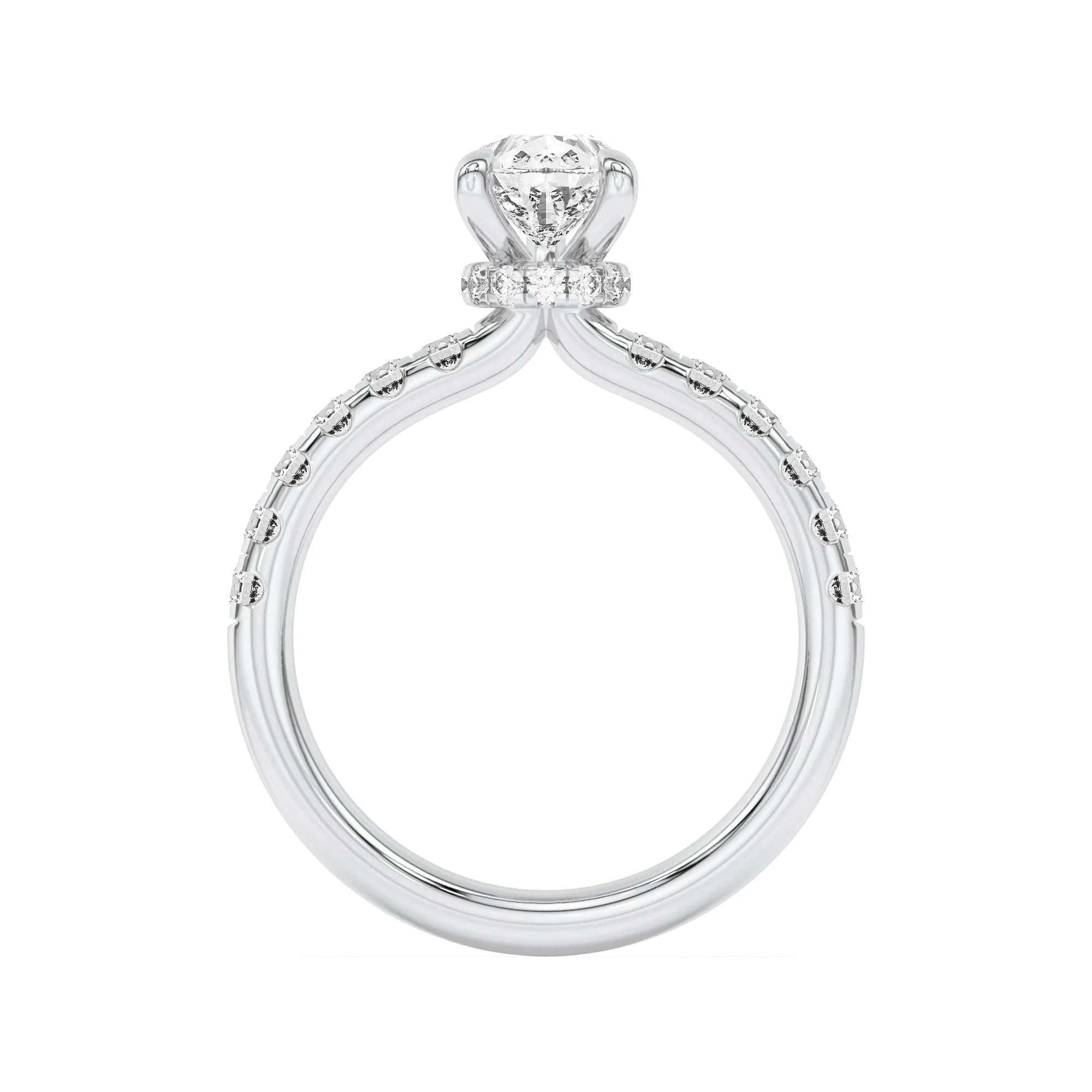2Cttw Pear Shaped Lab Grown Diamond (F/VS) Hidden Halo Accented Ring in 14K Gold sold by Zulily product image thumbnail 4