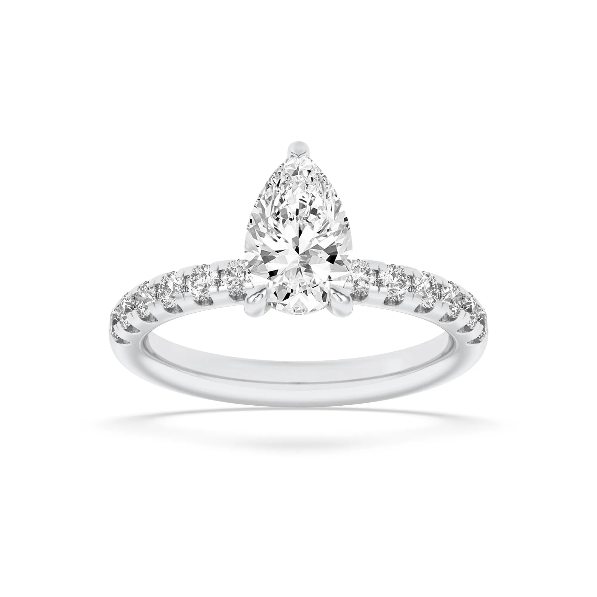 2Cttw Pear Shaped Lab Grown Diamond (F/VS) Hidden Halo Accented Ring in 14K Gold sold by Zulily