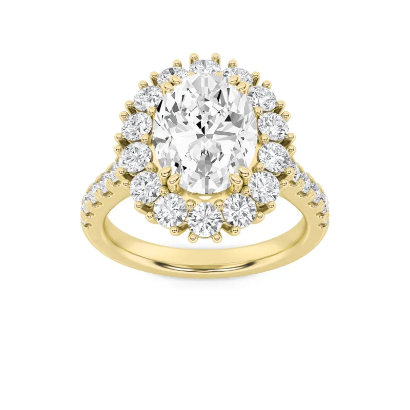 4Cttw Oval Shaped Lab Grown Diamond (F/VS) Bold Classic Engagement Ring in 14K Gold made by Zulily