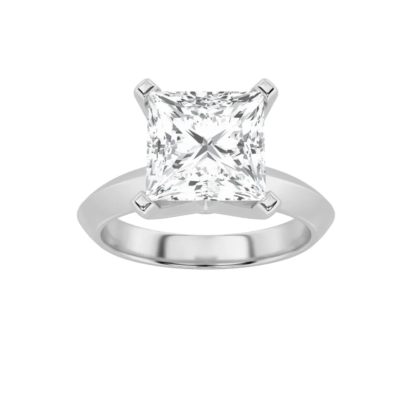 3Cttw Princess Shaped Lab Grown Diamond (F/VS) Knife Edge Shank Solitaire Engagement Ring in 14K Gold made by Zulily