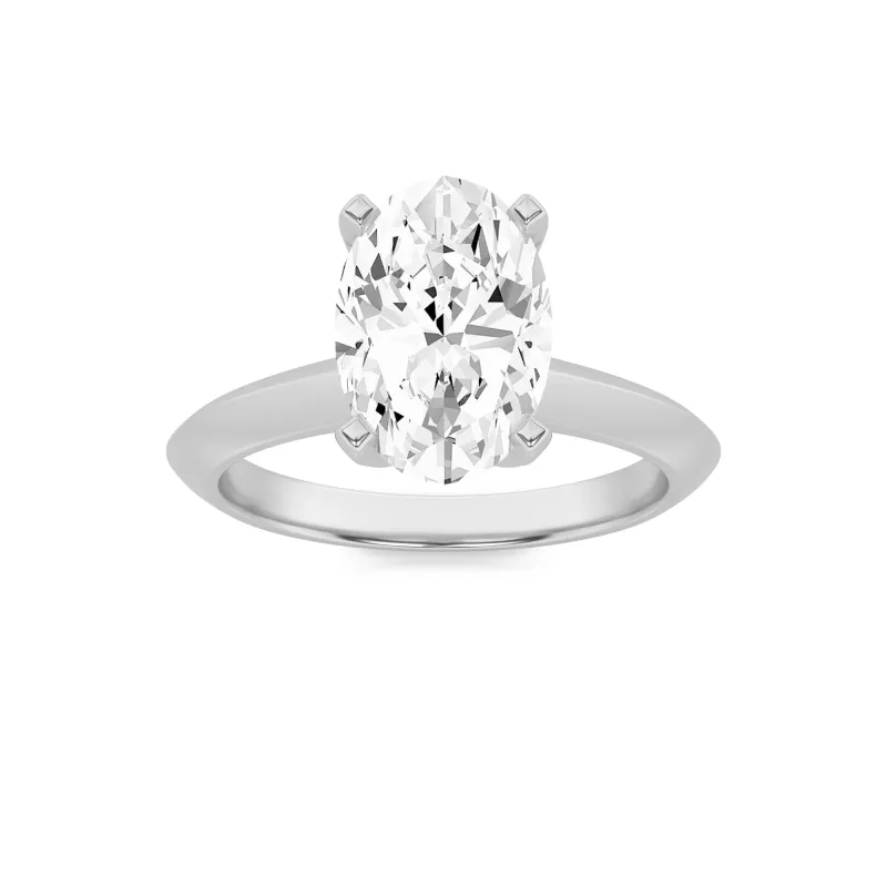 1Cttw Oval Shaped Lab Grown Diamond (F/VS) Knife Edge Shank Solitaire Engagement Ring in 14K Gold made by Zulily