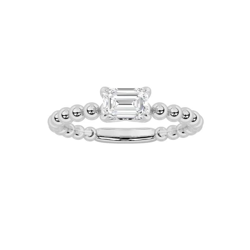 0.5Cttw Emerald Shaped Lab Grown Diamond (F/VS) Petite Solitaire Engagement Ring in 14K Gold made by Zulily