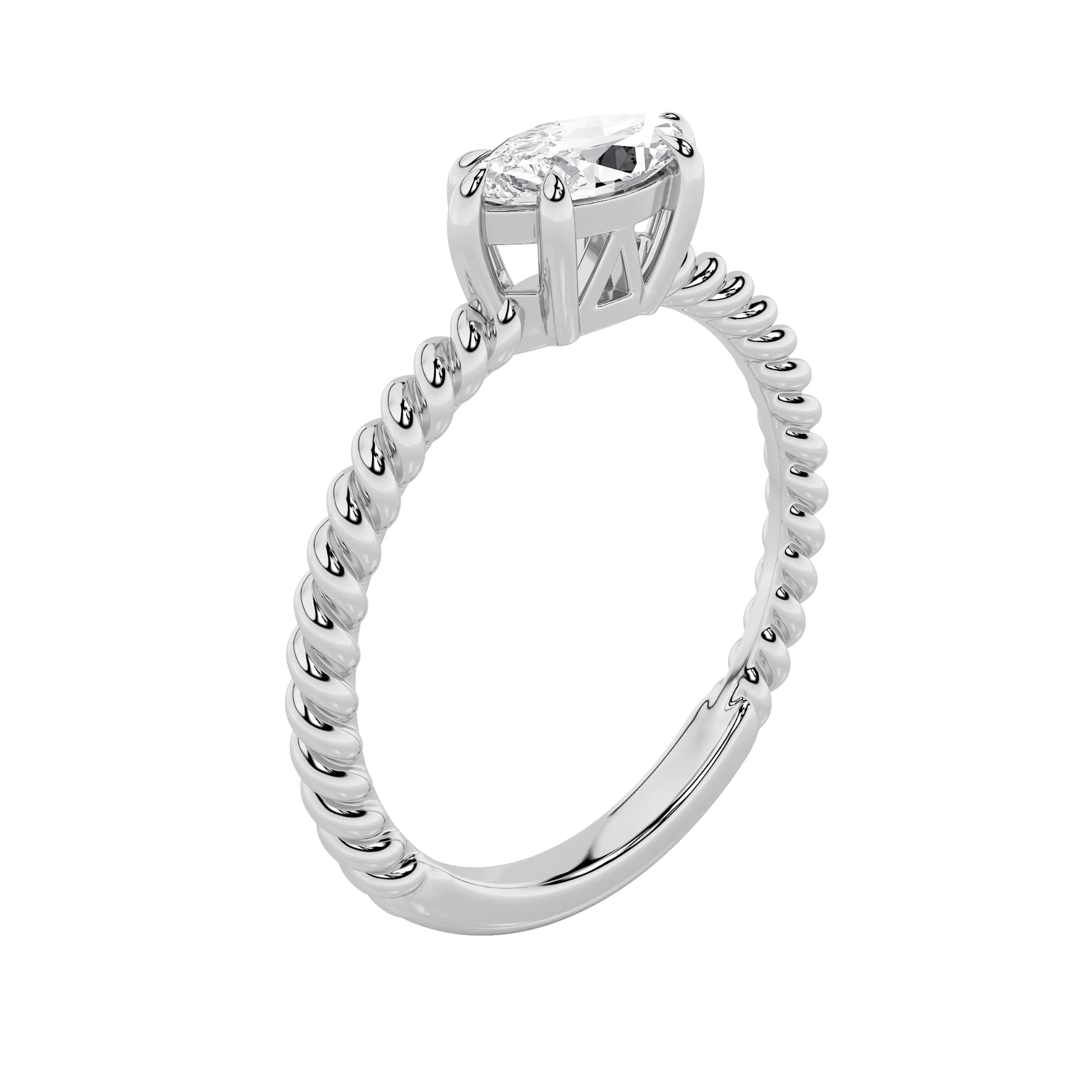 0.5Cttw Marquise Shaped Lab Grown Diamond (F/VS) Petite Solitaire Engagement Ring in 14K Gold sold by Zulily product image thumbnail 3