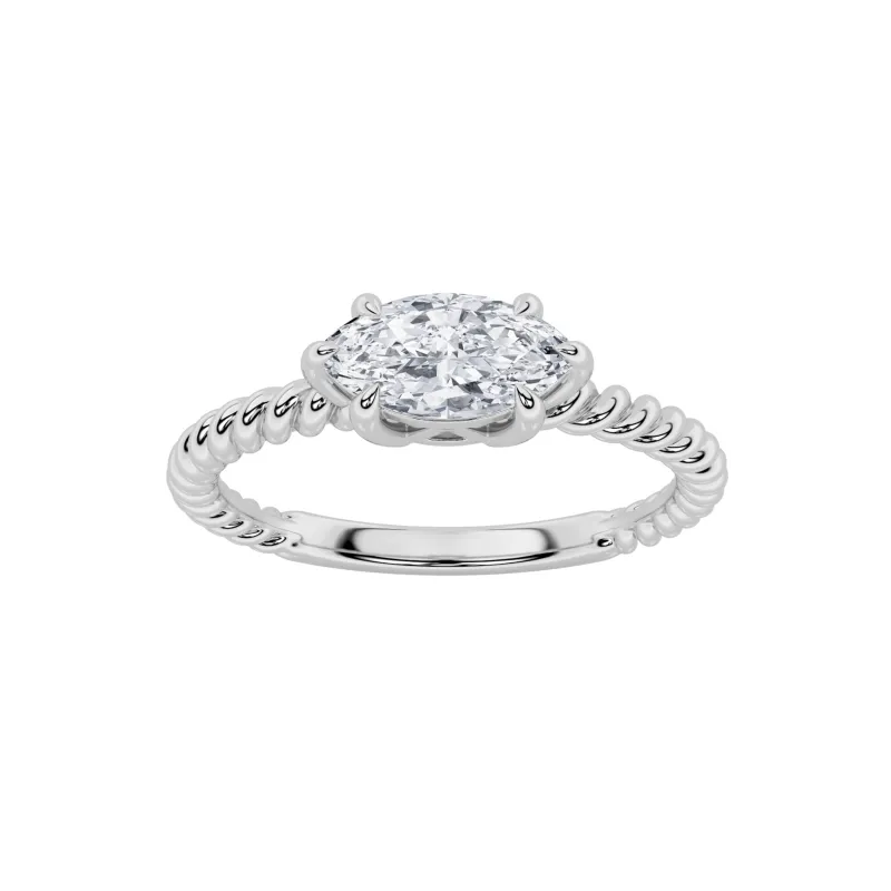 0.5Cttw Marquise Shaped Lab Grown Diamond (F/VS) Petite Solitaire Engagement Ring in 14K Gold made by Zulily