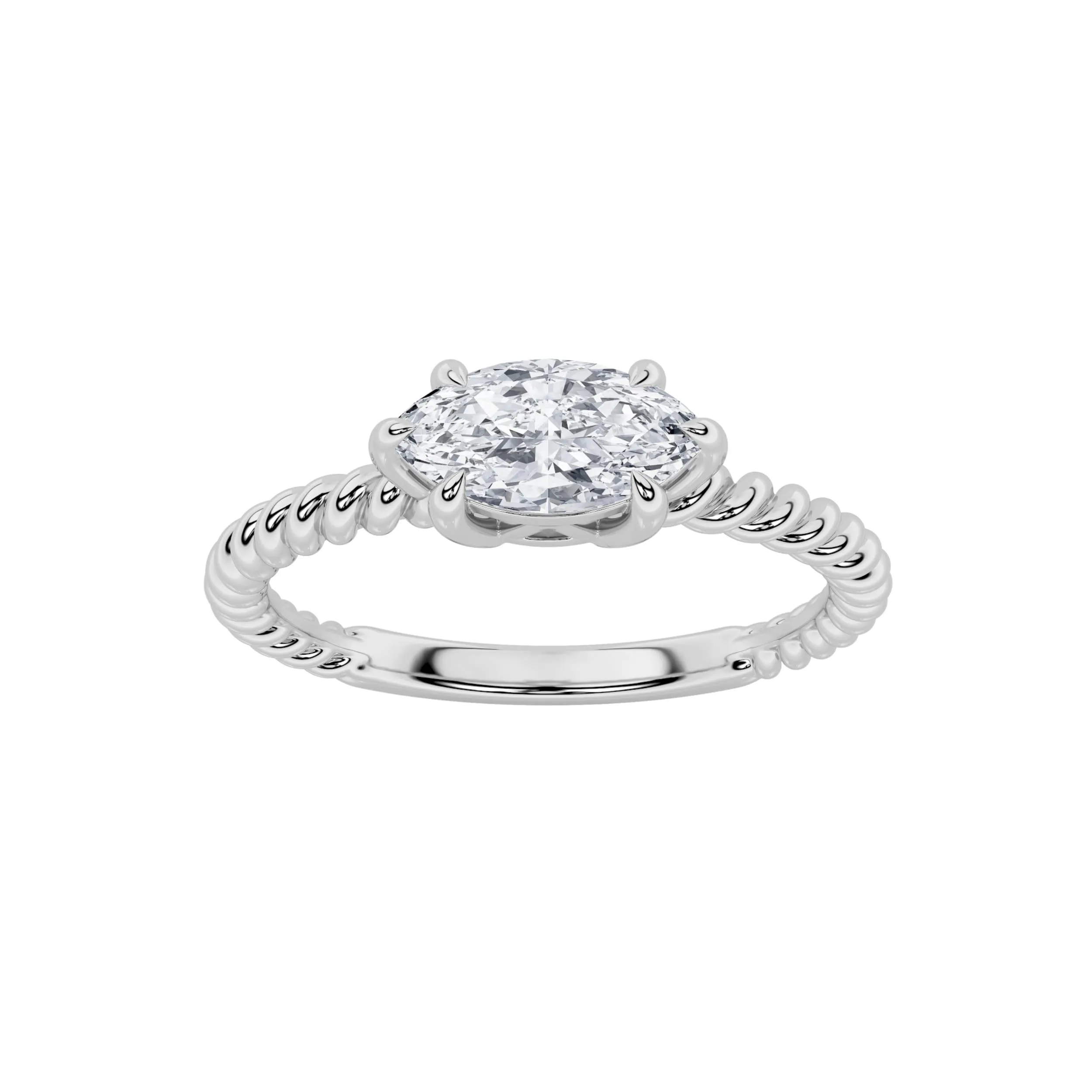 0.5Cttw Marquise Shaped Lab Grown Diamond (F/VS) Petite Solitaire Engagement Ring in 14K Gold sold by Zulily
