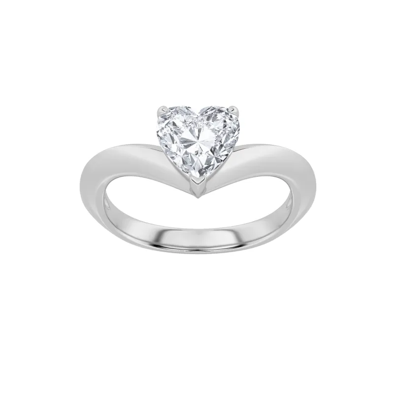 1Cttw Heart Shaped Lab Grown Diamond (F/VS) Heart Shaped Ring in 14K Gold made by Zulily