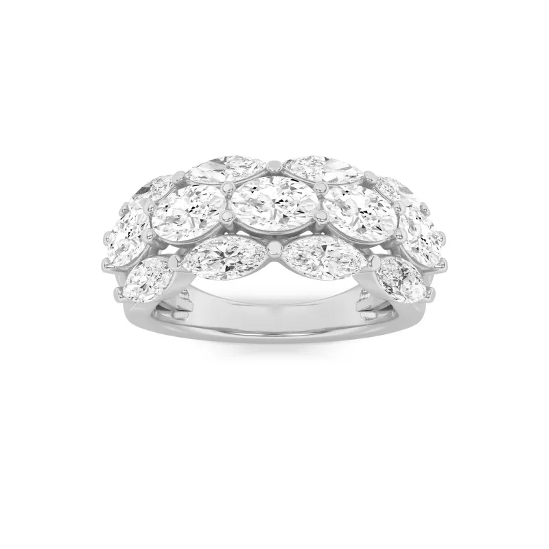 3Cttw Oval Shaped Lab Grown Diamond (F/VS) Multi Stone Band Ring in 14K Gold made by Zulily