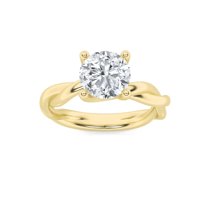 2Cttw Round Shaped Lab Grown Diamond (F/VS) Twisted Shank Solitaire Engagement Ring in 14K Gold made by Zulily