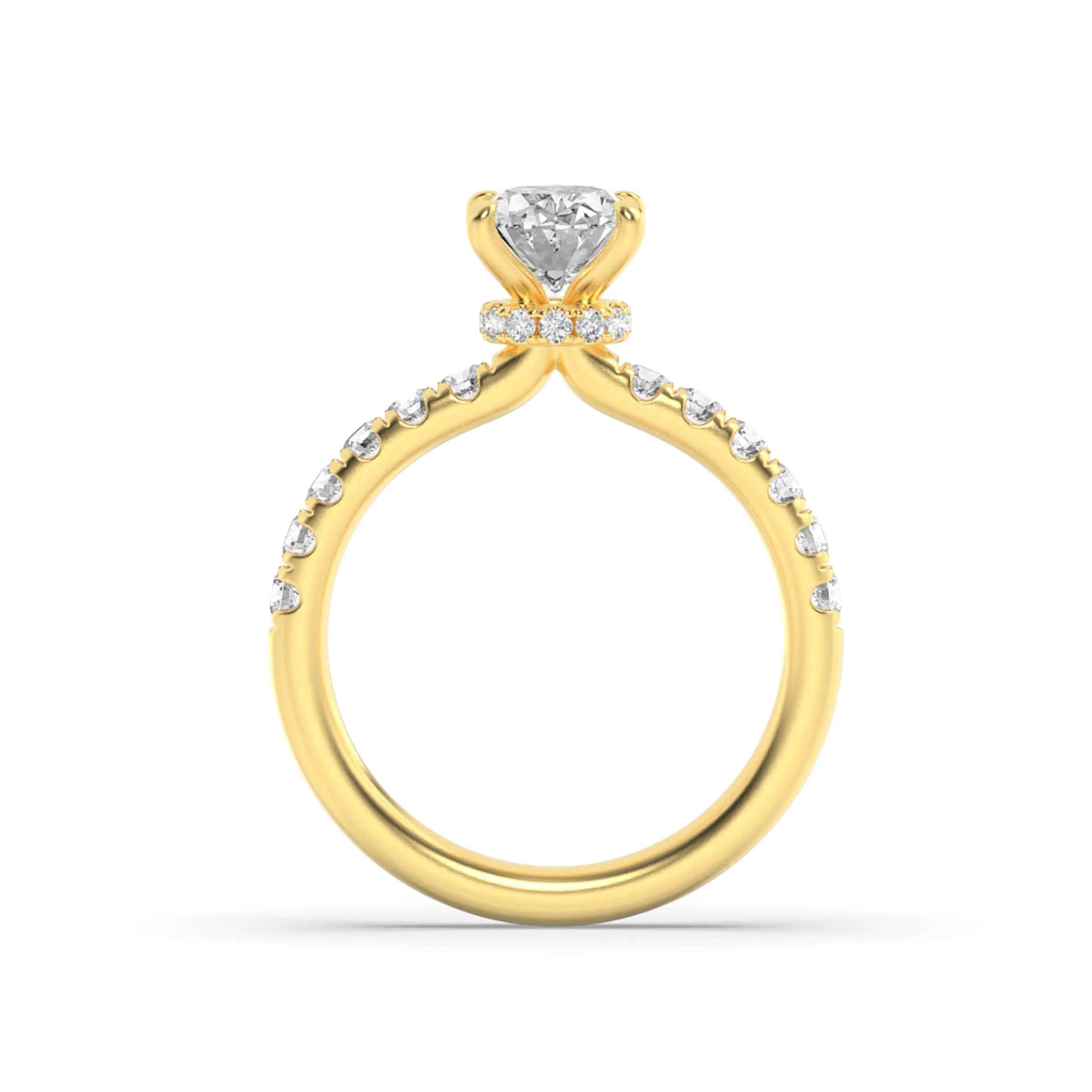 2Cttw Oval Shaped Lab Grown Diamond (G/VS) Hidden Halo Accented Ring in 14K Gold sold by Zulily product image thumbnail 4