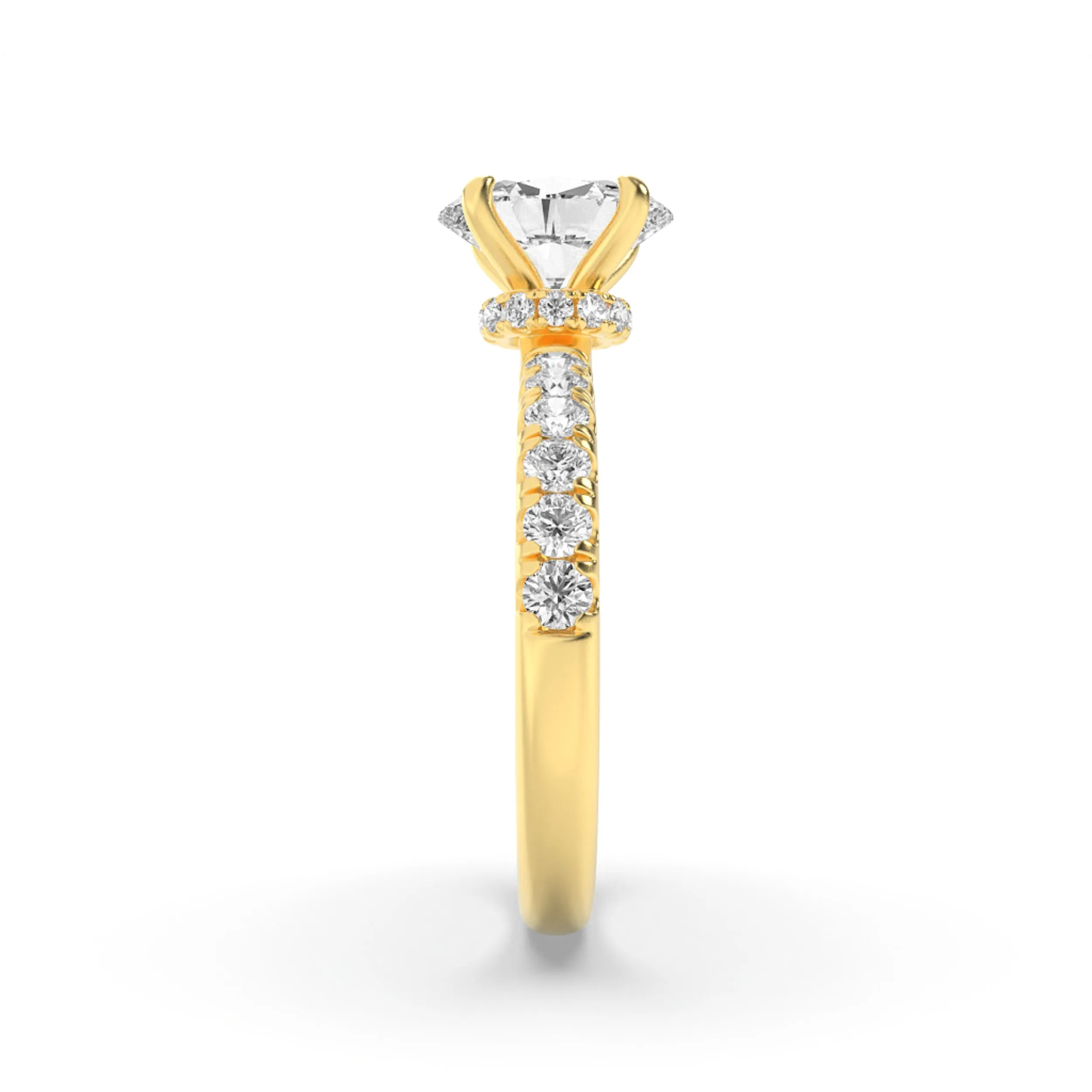2Cttw Oval Shaped Lab Grown Diamond (G/VS) Hidden Halo Accented Ring in 14K Gold sold by Zulily product image thumbnail 5