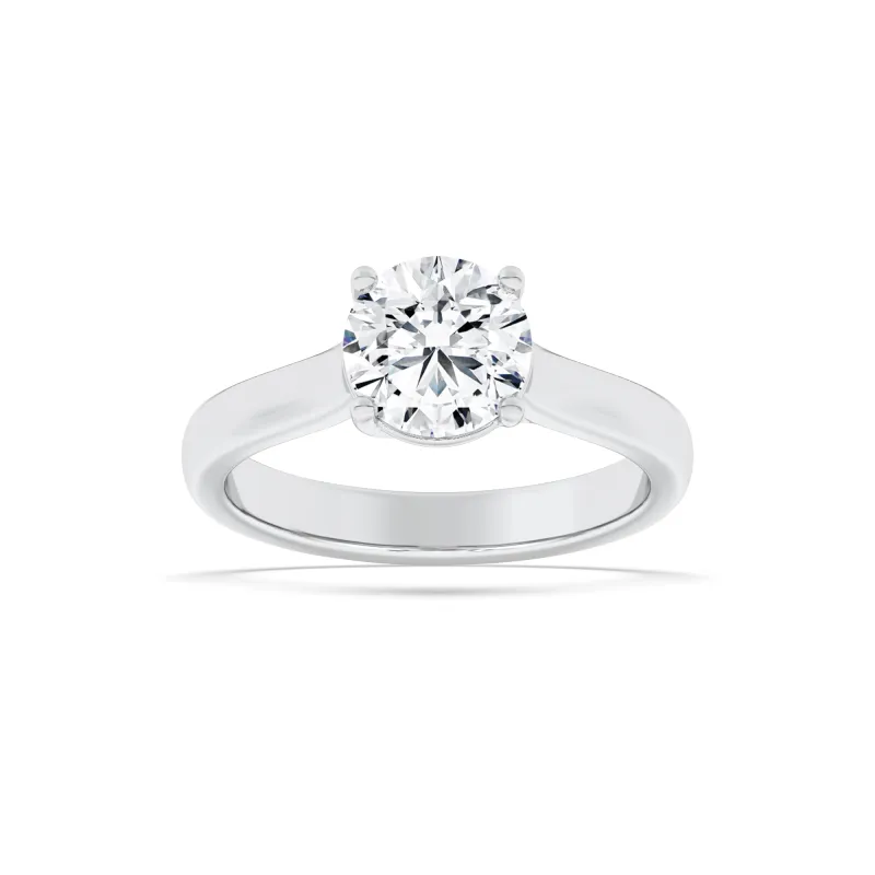 3 Ct Round Lab Grown Diamond Trellis 14K White Gold Plain Cathedral Solitaire Engagement Ring made by Zulily