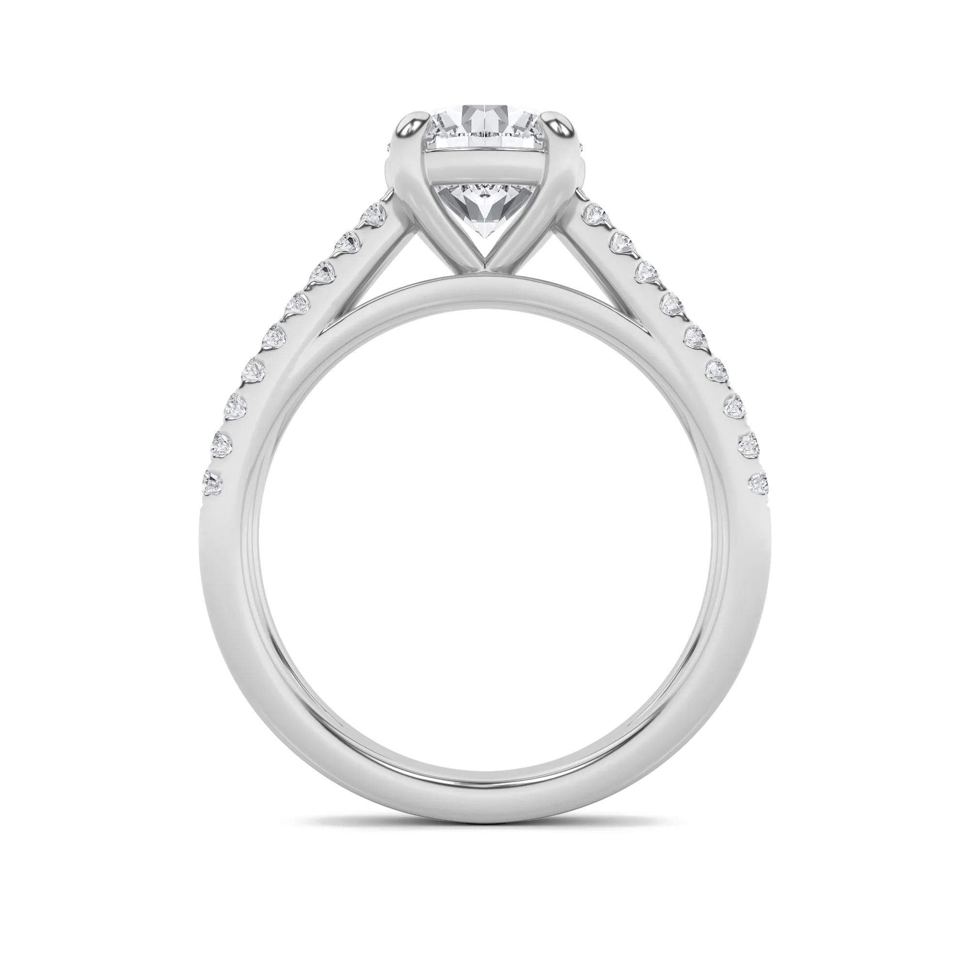 2 Ct Round Lab Grown Diamond Prong 14K White Gold Cross Shank Accented Engagement Ring sold by Zulily product image thumbnail 4