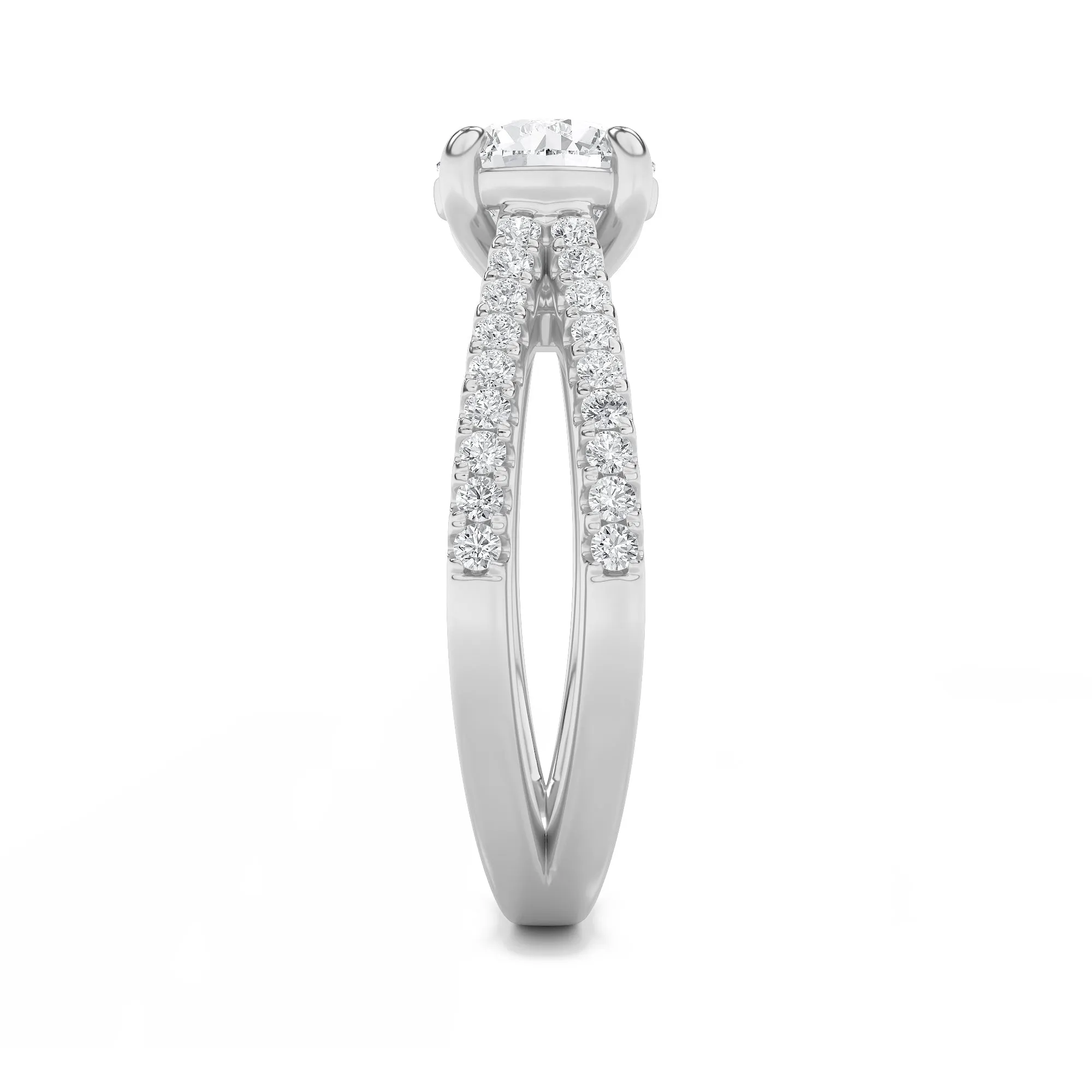 2 Ct Round Lab Grown Diamond Prong 14K White Gold Cross Shank Accented Engagement Ring sold by Zulily product image thumbnail 5