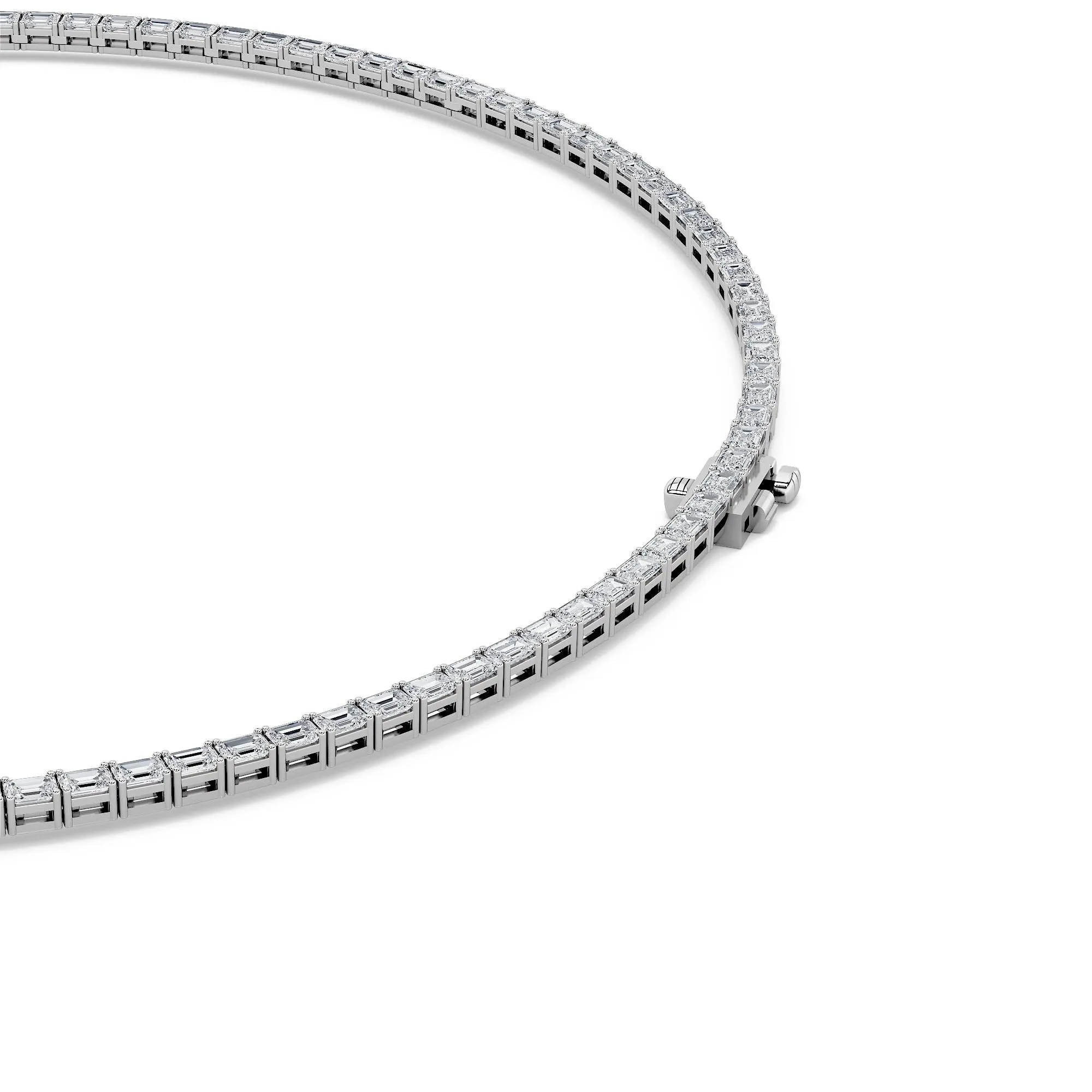 Emerald (F/VS) Lab Grown Diamond Prong 14K White Gold Classic Eternity Tennis Necklace sold by Zulily product image thumbnail 4