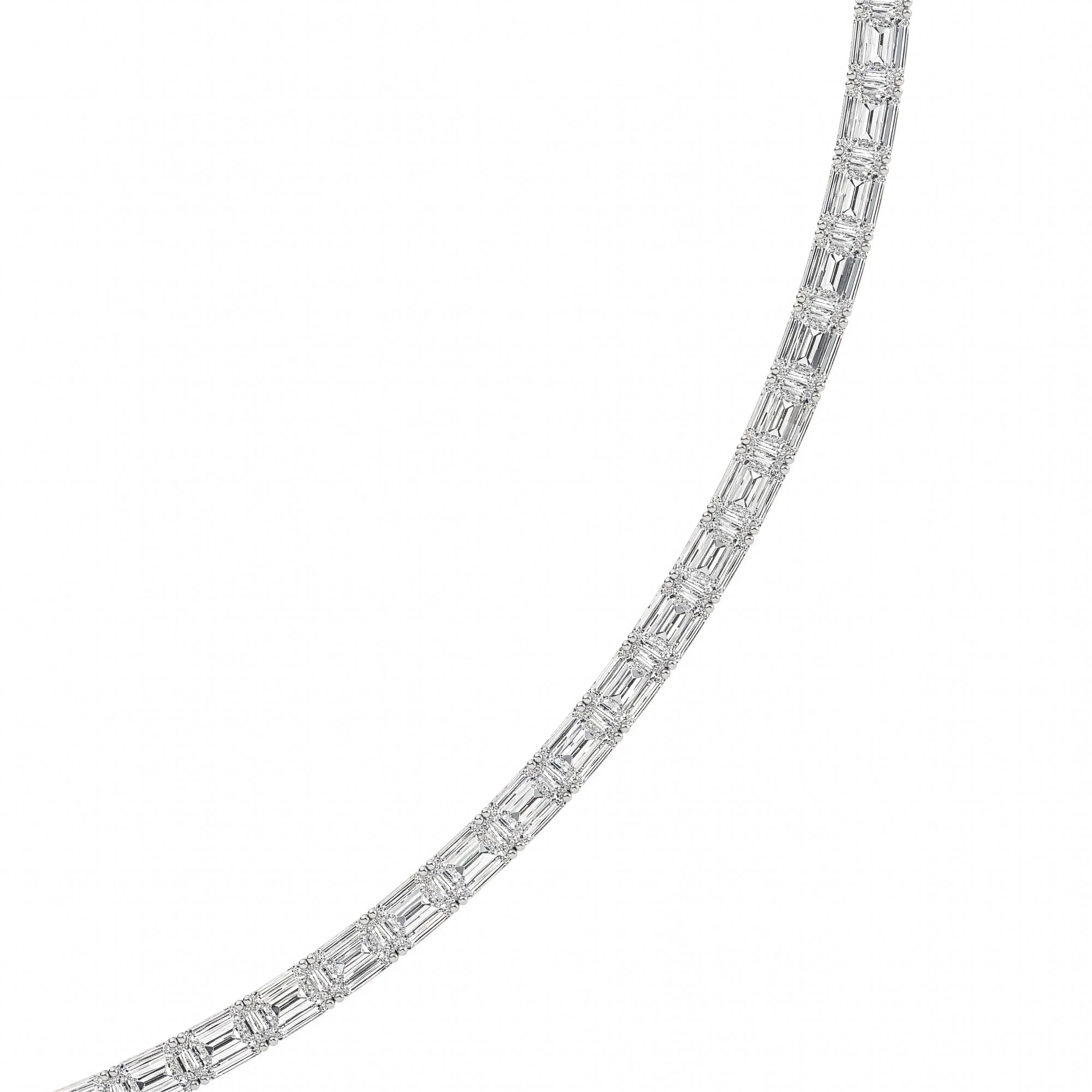 Emerald (F/VS) Lab Grown Diamond Prong 14K White Gold Classic Eternity Tennis Necklace sold by Zulily product image thumbnail 5