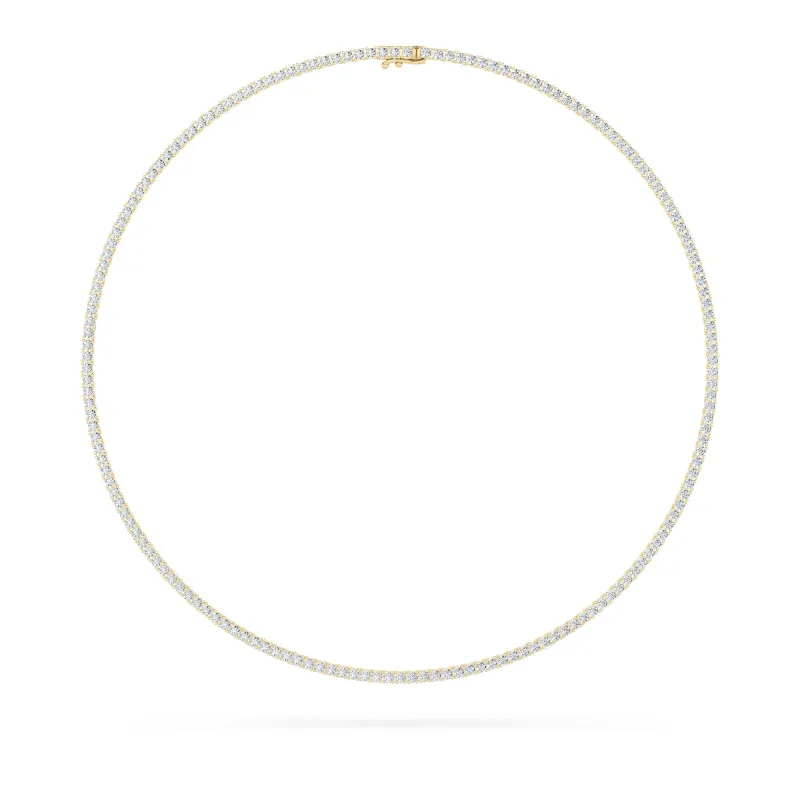 Round (F/VS) Lab Grown Diamond Prong 14K Yellow Gold Classic Eternity Tennis Necklace made by Zulily