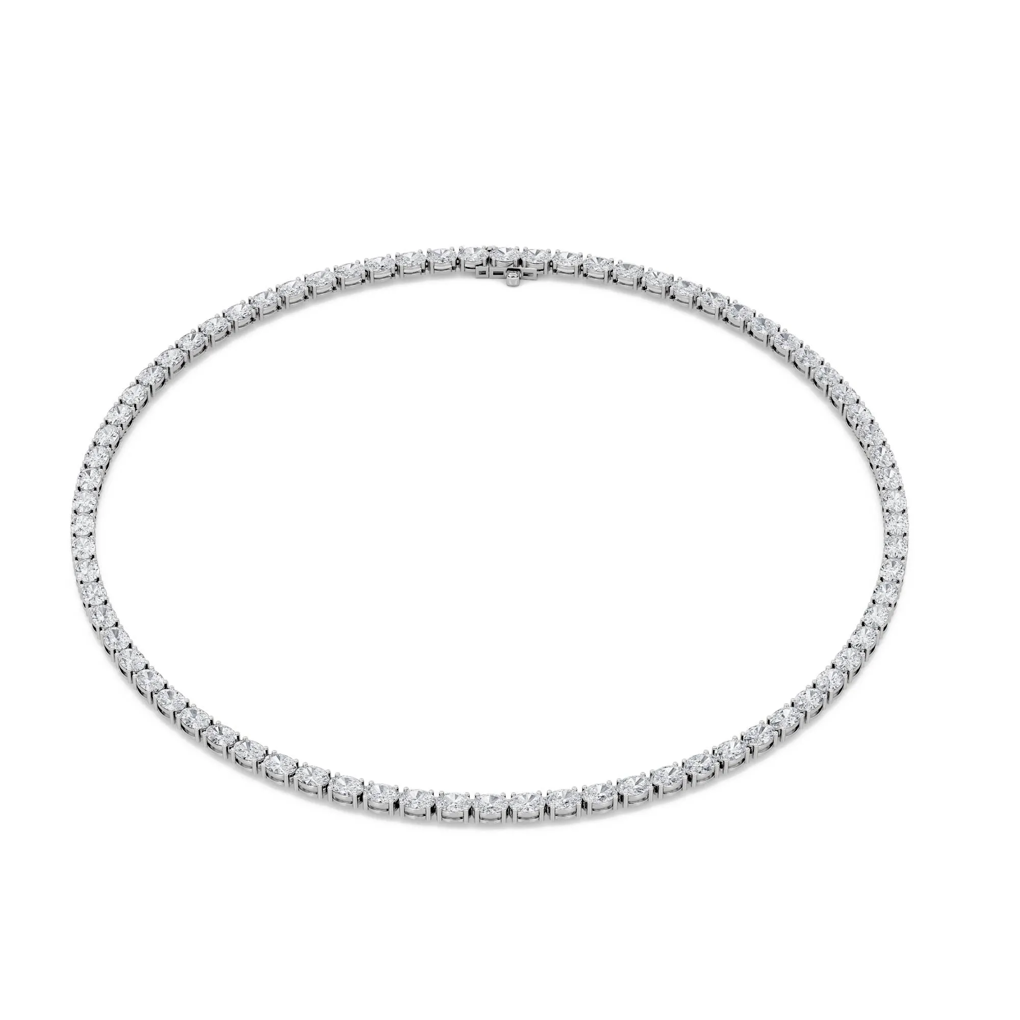 Oval (F/VS) Lab Grown Diamond Prong 14K White Gold Classic Eternity Tennis Necklace sold by Zulily product image thumbnail 4