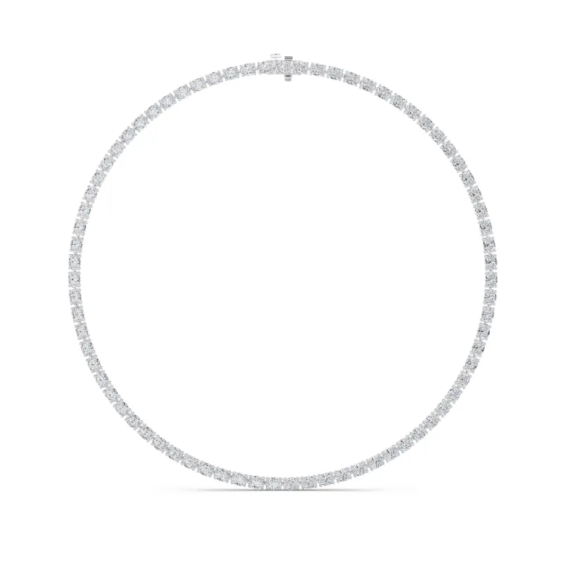 Oval (F/VS) Lab Grown Diamond Prong 14K White Gold Classic Eternity Tennis Necklace made by Zulily