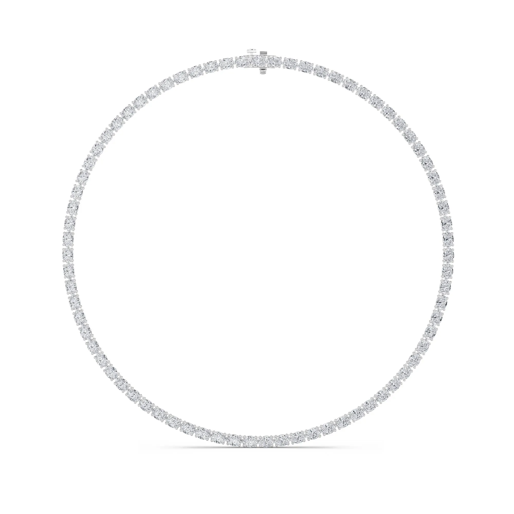 Oval (F/VS) Lab Grown Diamond Prong 14K White Gold Classic Eternity Tennis Necklace sold by Zulily