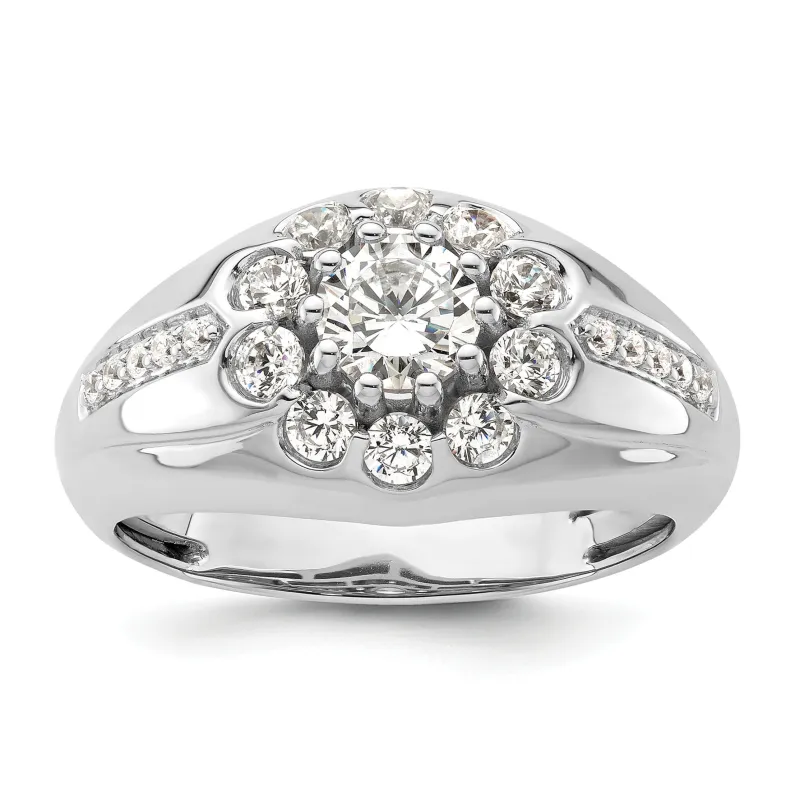 14k White Gold 1 1/2 ct Lab Grown Diamond Men's Ring made by Zulily
