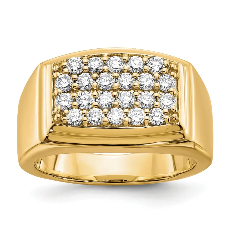 1 ct Lab Grown Diamond Cluster Men's Ring 10k Gold made by Zulily