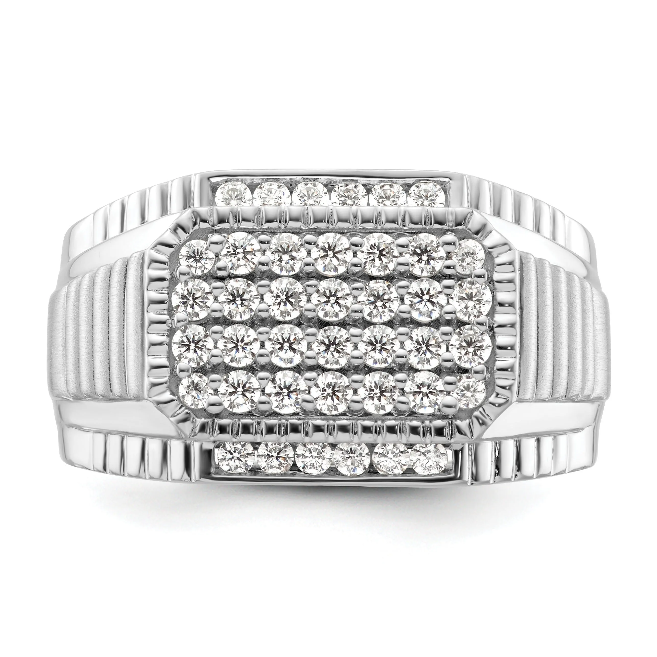14k White Gold Lab Grown Diamond Men's Cluster Ring 7/8 ct sold by Zulily product image thumbnail 3