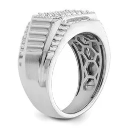 14k White Gold Lab Grown Diamond Men's Cluster Ring 7/8 ct sold by Zulily product image thumbnail 4