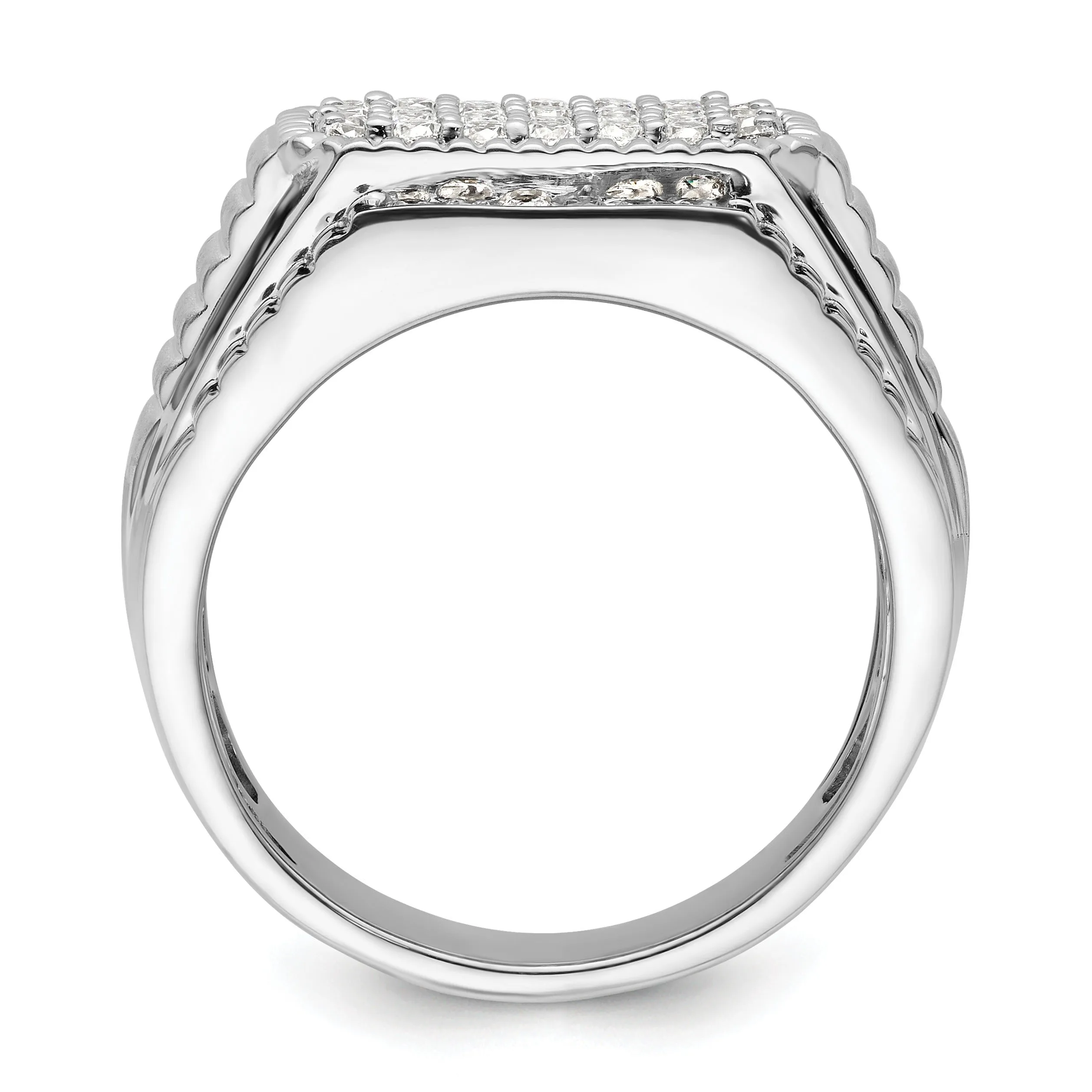 14k White Gold Lab Grown Diamond Men's Cluster Ring 7/8 ct sold by Zulily product image thumbnail 5