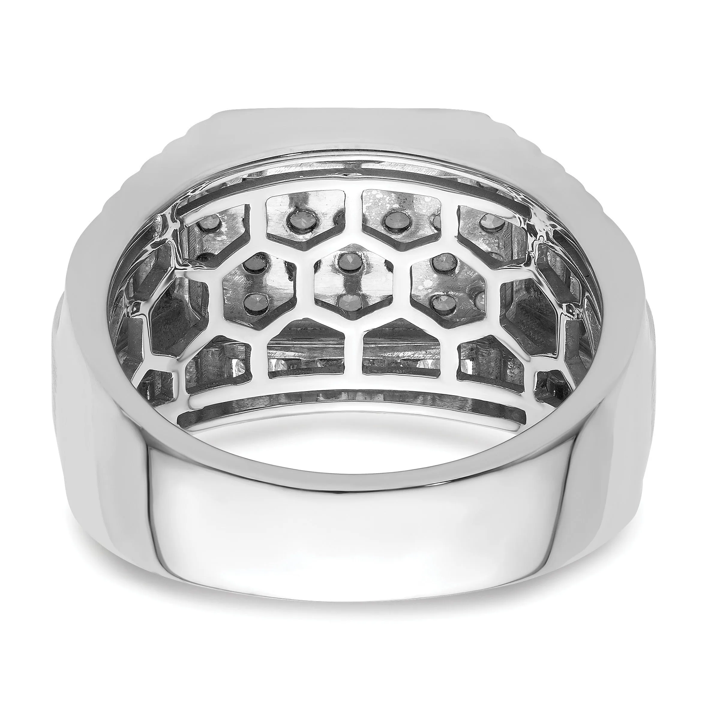 14k White Gold Lab Grown Diamond Men's Cluster Ring 7/8 ct sold by Zulily product image thumbnail 2